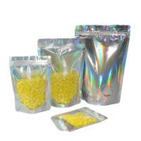 Food Grade Front Clear Plastic Holographic Laser Stand Up Pouch with Zipper