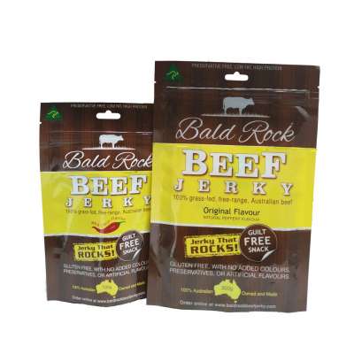 Back Window 100g 300g Beef Jerky Dried Meat Snack Packaging Plastic Bags with Euro Hole