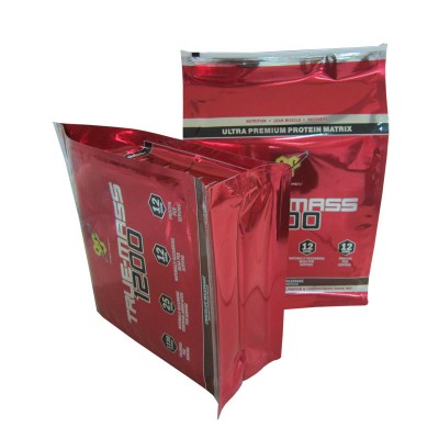 Gravure Printing Custom Whey Protein Plastic Square Bottom Ziplock Food Packaging Bags